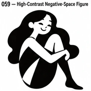#059 High-Contrast Negative-Space Figure