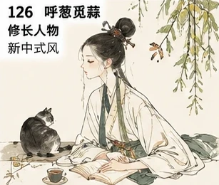 #126 Elongated New-Chinese Minimal Figure