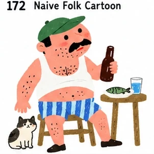 #172 Naive Folk Cartoon
