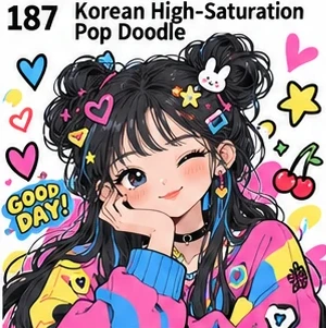 #187 Korean High-Saturation Pop Doodle