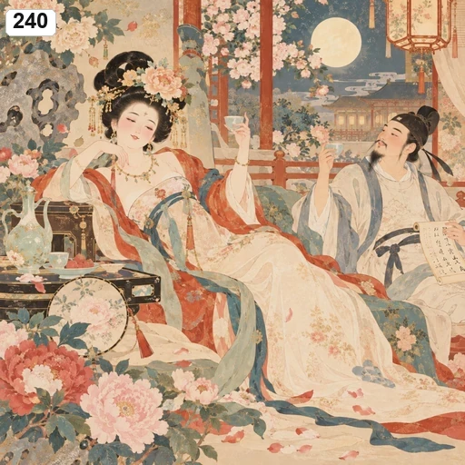 #240 Pale Lacquer & Raden Decorative Illustration