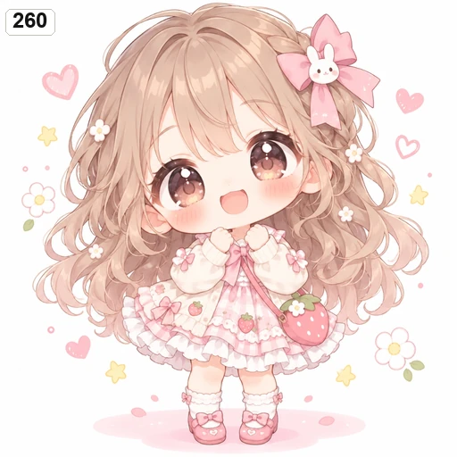 #260 Japanese Kawaii Mini Chibi 2D Illustration